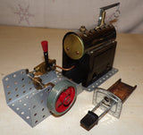 SP3 Mamod Meccano Horizontal Live Steam Engine & Solid Fuel Burner Pre Owned