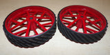 Mamod TE1a Traction Engine Pair Of Rear Wheels With Tyres & Axle Used Spare Parts